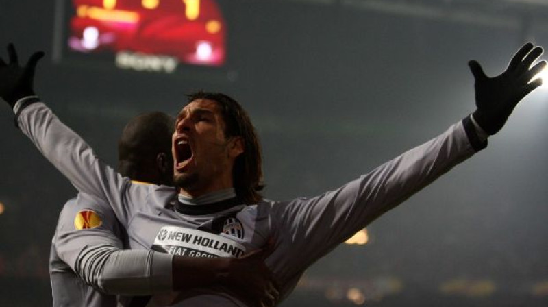 "Juventus" svin Amauri vārtus Amsterdamā
Foto: LaPresse/Scanpix