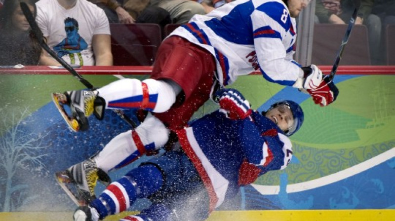 Aleksandrs Ovečkins spēlē ar Slovākiju
Foto: AP/AFP/Scanpix