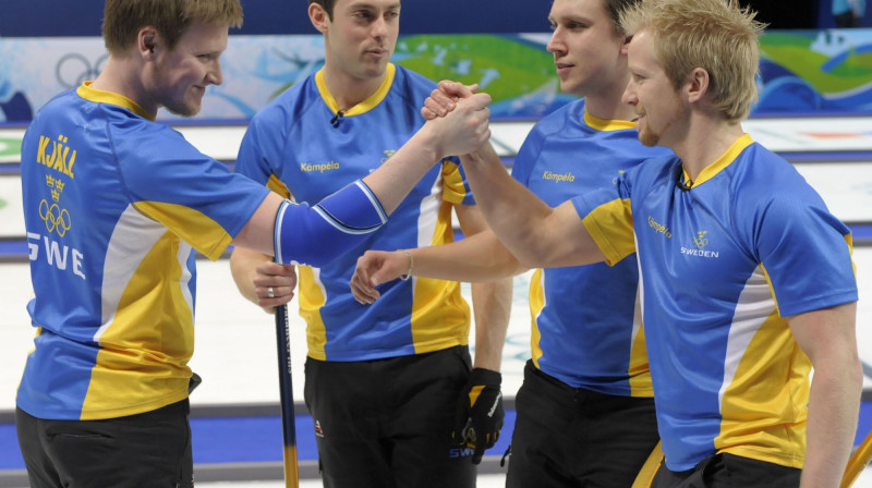 Zviedrijas kērlingisti
Foto: AFP/Scanpix