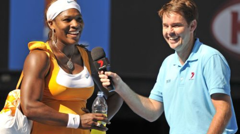 Tods Vudbridžs "Australian Open'' laikā pilda TV reportiera darbu
Foto: AFP/Scanpix