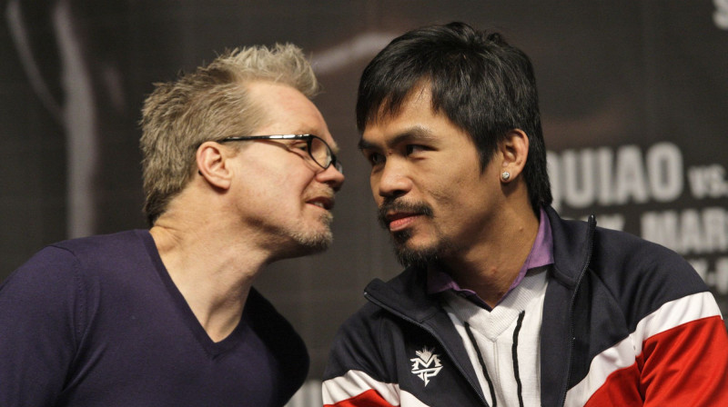 Fredijs Roučs un Menijs Pakjao
Foto: AP/Scanpix