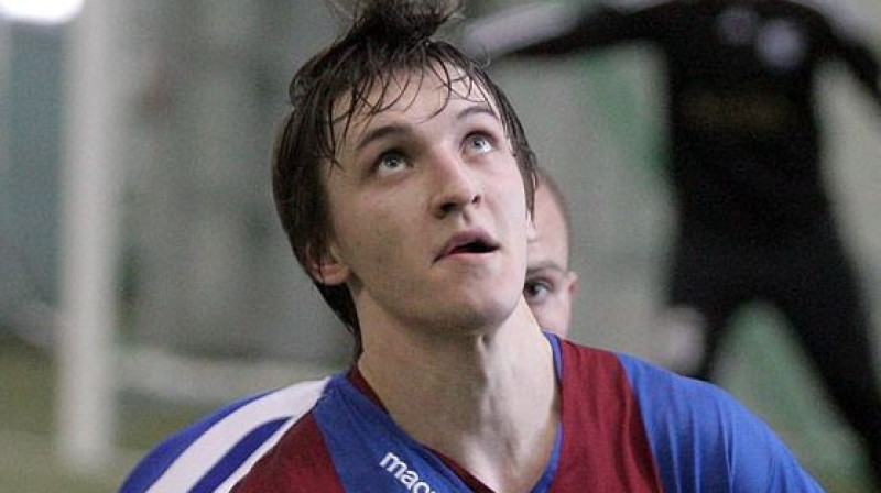 Pirmo FK "Jelgava" vārtu autors virslīgā Vladislavs Kozlovs
Foto: Ivars Veiliņš, www.jelgavasvestnesis.lv