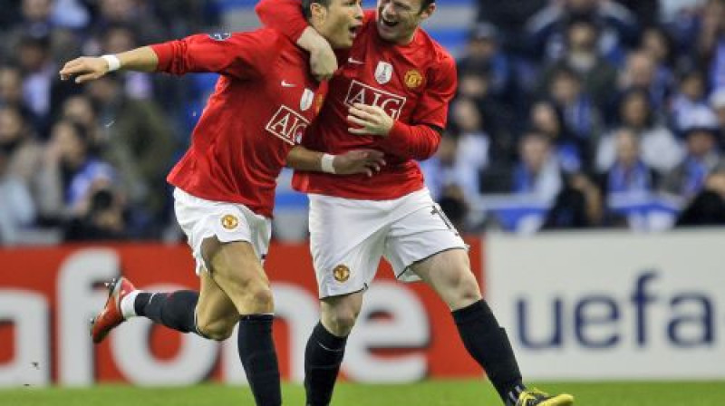 Krištianu Ronaldu un Veins Rūnijs "Manchester United" rindās
Foto: AP/Scanpix