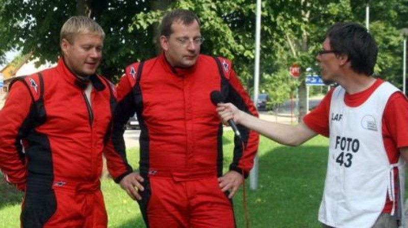 Guntars Zicāns un Jānis Vorobjovs sniedz interviju
Foto: Dace Janova, 4rati.lv