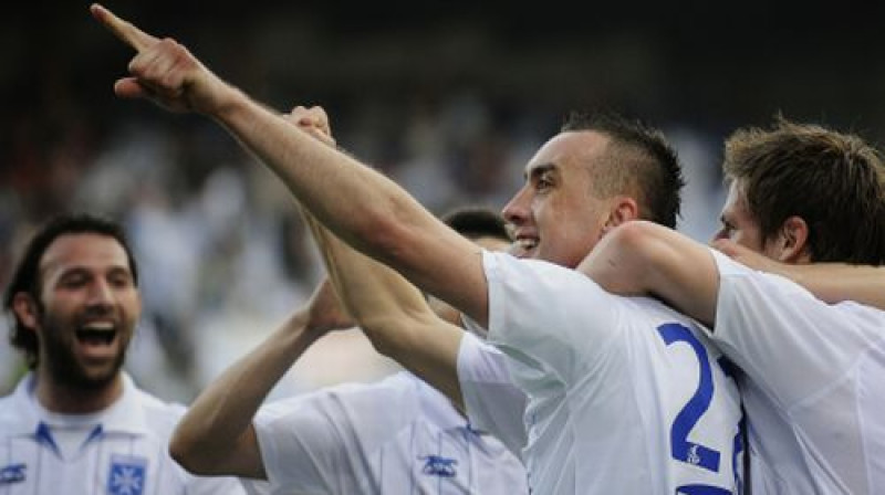 "Auxerre" atzīmē kārtējo vārtu guvumu
Foto: AFP/Scanpix