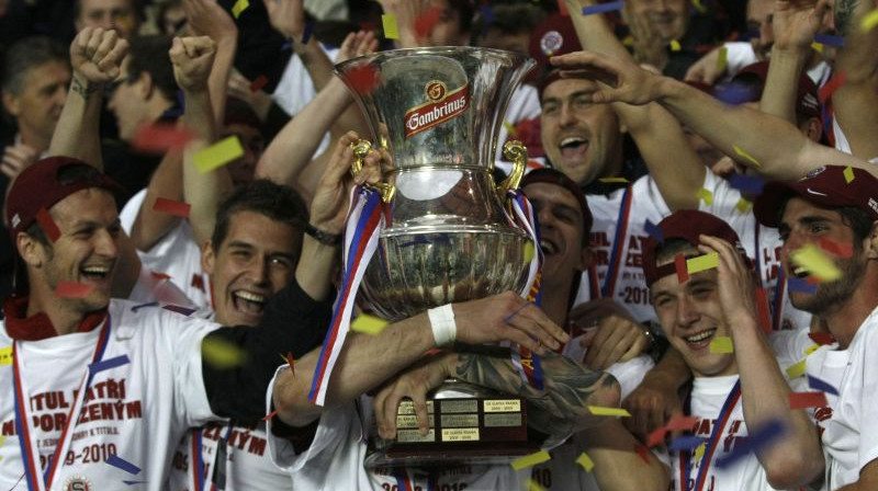 Prāgas ''Sparta'' spēlētāji līksmo
Foto: AP/Scanpix