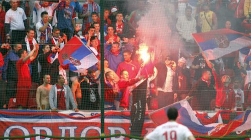 Serbu fanu klātbūtne Klāgenfurtē neglāba izlasi no zaudējuma
Foto: AP/Scanpix