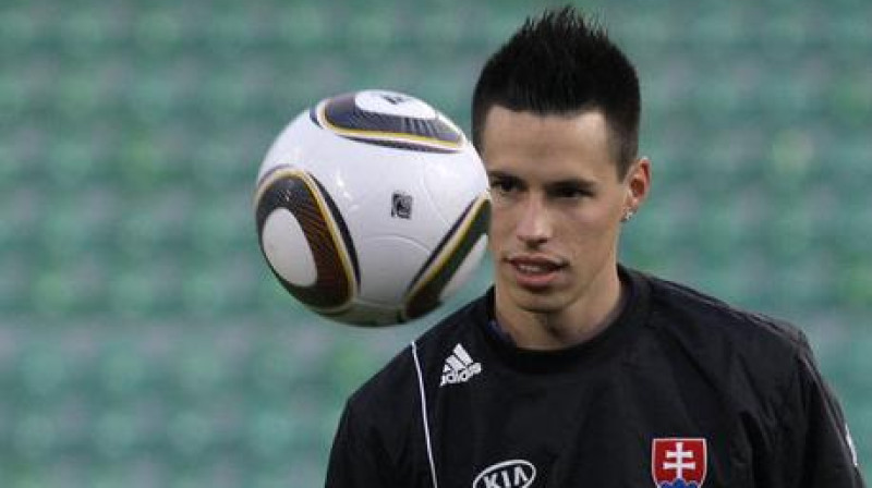 Mareks Hamšīks Slovākijas izlases treniņā
Foto: AP/Scanpix