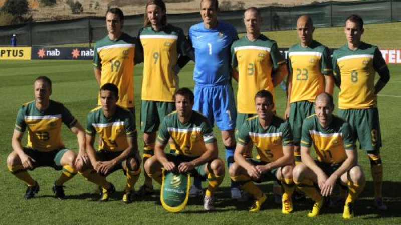 Austrālijas izlase pirms 5. jūnija spēles ar ASV
Foto: AFP/Scanpix