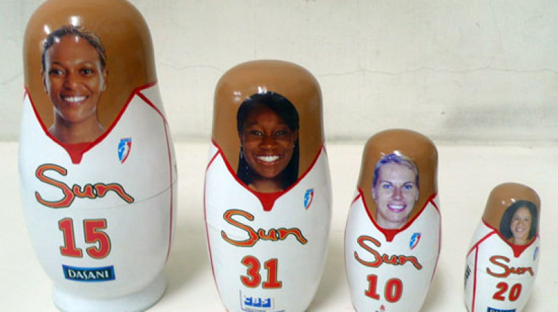 Koka lelles ar "Connecticut Sun" spēlētāju attēliem
Foto: Connecticut Sun wnba.com