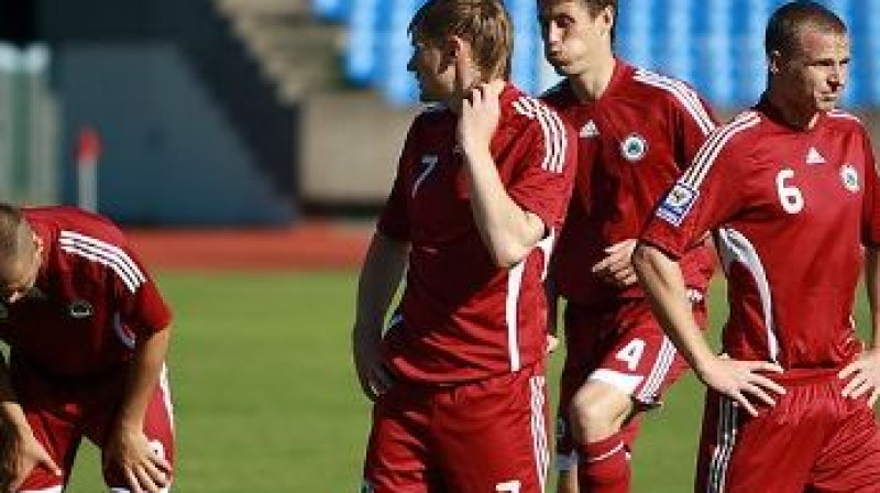 Latvijas izlases futbolisti Kauņā
Foto: www.lff.lv