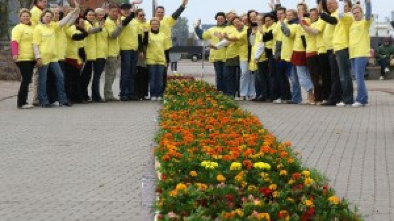 Pasaules garākā puķu paklāja ģenerālmēģinājums
Foto: ventspils.lv