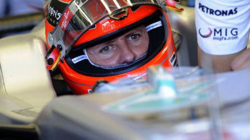 "Mercedes" pilots Mihaels Šūmahers
Foto: AFP/Scanpix