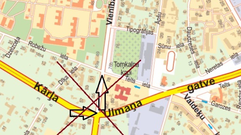 Jau 10. jūlija rītā braucot no Jūrmalas,  pagrieziens uz Vienības gatvi būs jāveic braucot līdz Mūkusalas aplim, apgriežoties un pēc tam veicot labo pagriezienu no Ulmaņa gatves