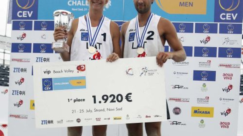 Toms Šmēdiņš un Artis Caics
Foto: www.cev.lu
