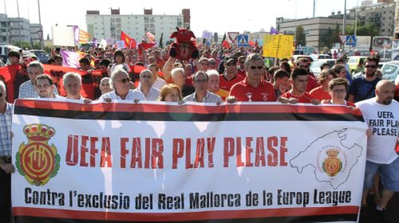 ''Mallorca'' līdzjutēju protestu akcija
Foto: AFP/Scanpix