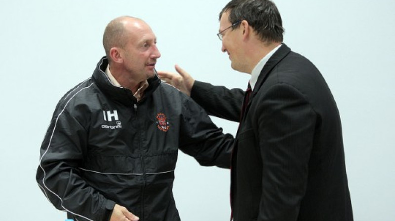 Ians Holovejs un Dainis Kazakevičs 
Foto: Ivars Veiliņš, www.jelgavasvestnesis.lv