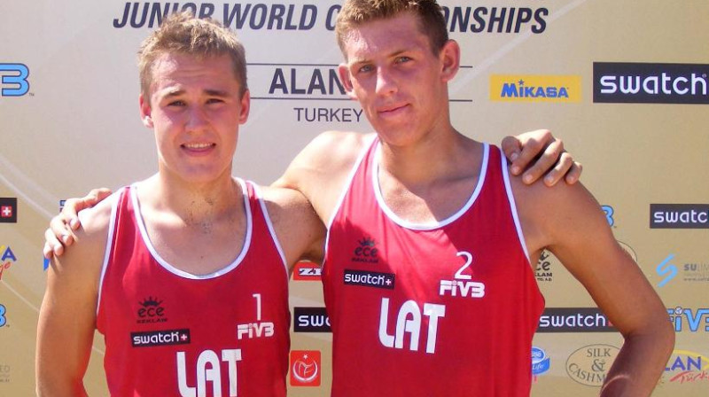 Haralds Regža un Armands Āboliņš
Foto: www.fivb.org