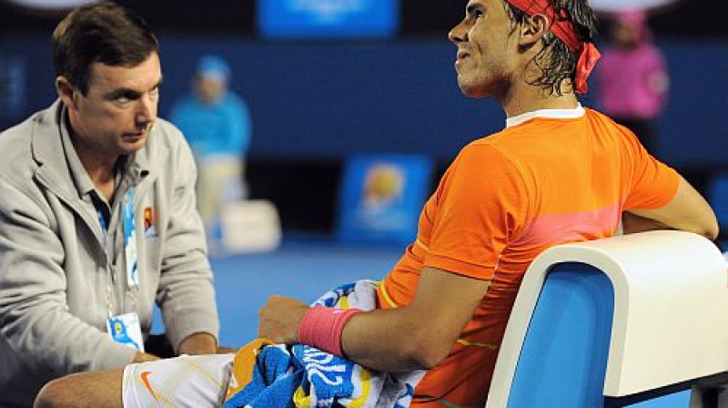 Rafaels Nadals ceļgala savainojuma dēļ izlaida daļu 2009. gada sezonas 
Foto: AFP/Scanpix