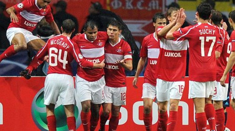 "Spartak" atzīmē vārtu guvumu
Foto: AFP/Scanpix