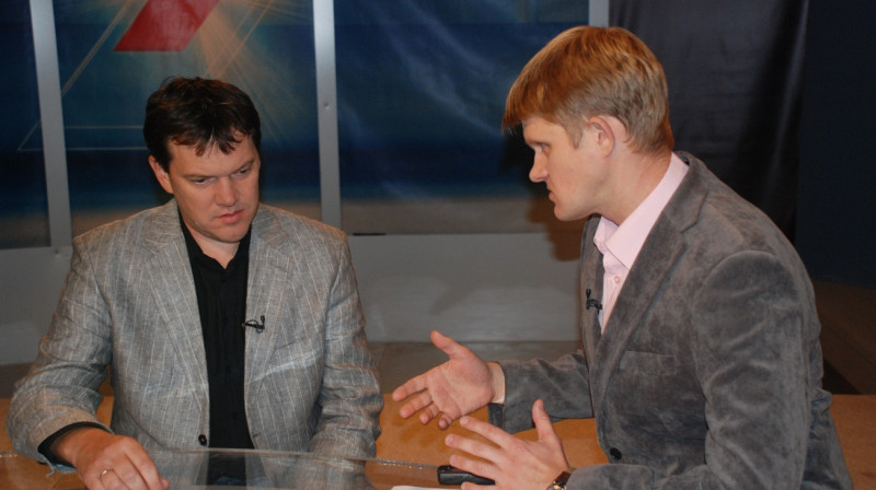 Armands Puče un Dāvis Ernštreits 
Foto: LTV Sports