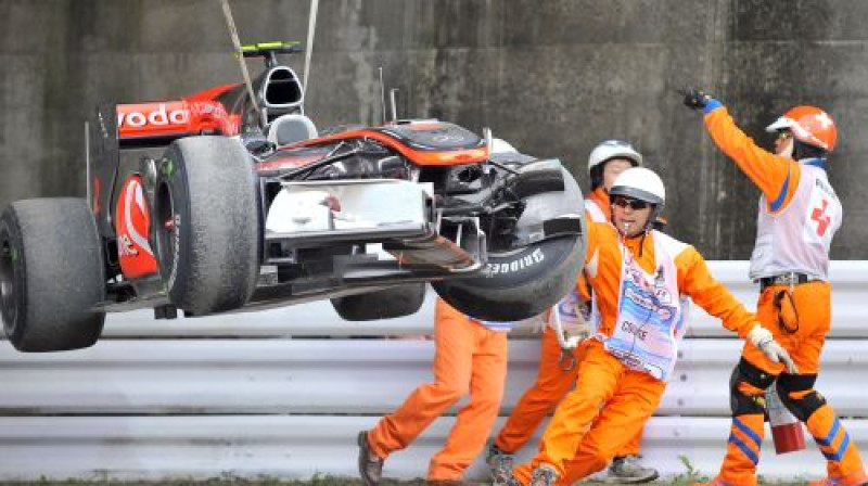 Luisa Hamiltona formula pēc avārijas
Foto: AFP/Scanpix