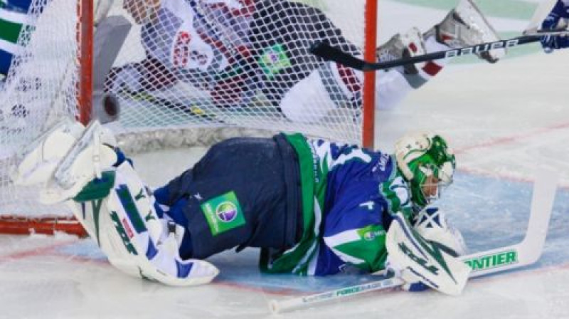Edgars Masaļskis šovakar kapitulēja sešreiz
Foto: ugra-hc.ru
