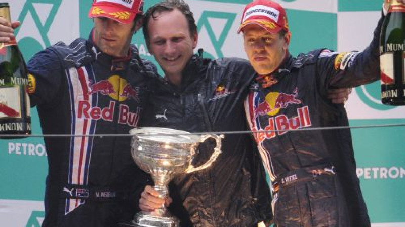 Marks Vēbers, Kristians Horners un Sebastiens Fetels
Foto: AFP/Scanpix