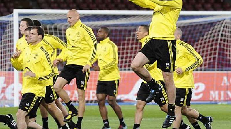 "Liverpool" futbolisti gatavojas spēlei pret "Napoli"
Foto: AP/Scanpix