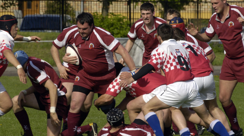 Latvijas un Horvātijas regbistu tikšanās 2009. gadā 
Foto: rugby.lv