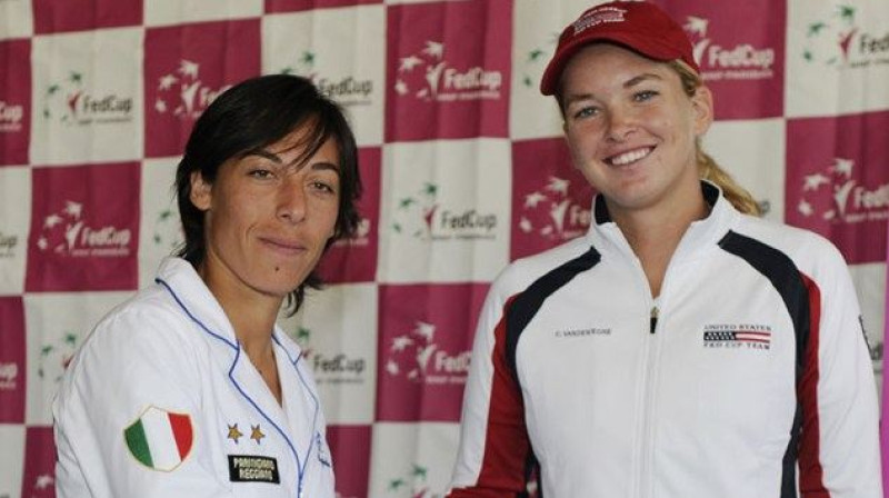 Frančeska Skjavone un Koko Vandevege
Foto: www.fedcup.com