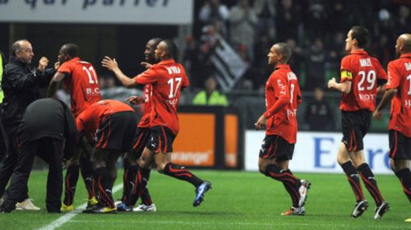 "Rennes" atzīmē vārtu guvumu
Foto: AFP/Scanpix