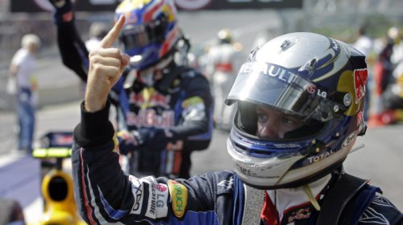 Brazīlijas Grand Prix uzvarētājs Sebastjans Fetels ("Red Bull")
Foto: AP/Scanpix