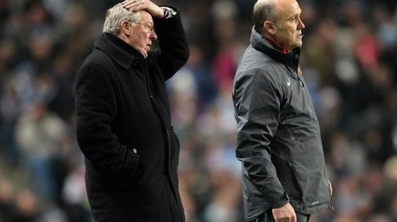 Alekss Fergusons ar savu asistentu Maiku Fīlanu
Foto: EMPICS Sport/Scanpix