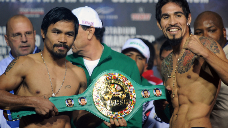 Menijs Pakjao un Antonio Margarito
Foto: AFP/Scanpix