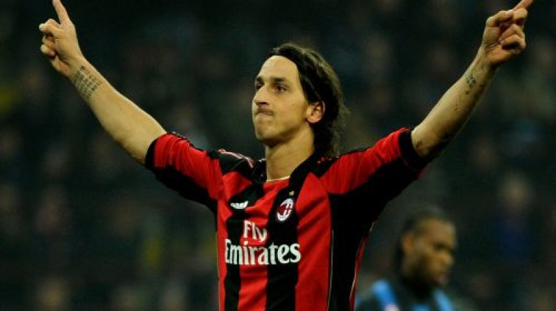 Vienīgo vārtu autors Milānas derbijā - Zlatans Ibrahimovičs
Foto: AFP/Scanpix