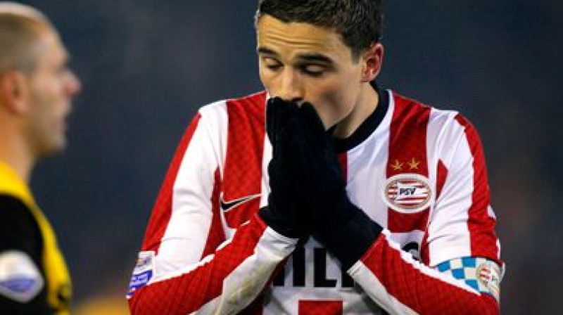 ''PSV'' kapteinis Ibrahims Afelajs pārdzīvo zaudējumu
Foto: psv.nl