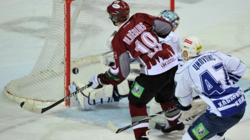 Miķelis Rēdlihs guva uzvaras vārtus
Foto: Romāns Kokšarovs, Sporta Avīze/f64