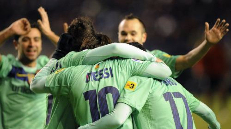 "Barcelona" atzīmē vārtu guvumu Pamplonā
Foto: AFP/ Scanpix