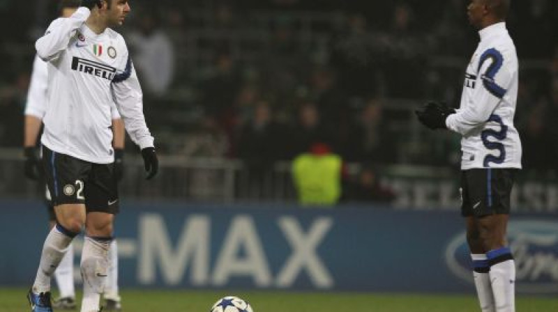 "Inter" futbolistiem nav iemesla būt apmierinātiem ar savu spēli
Foto: Digitale/Scanpix