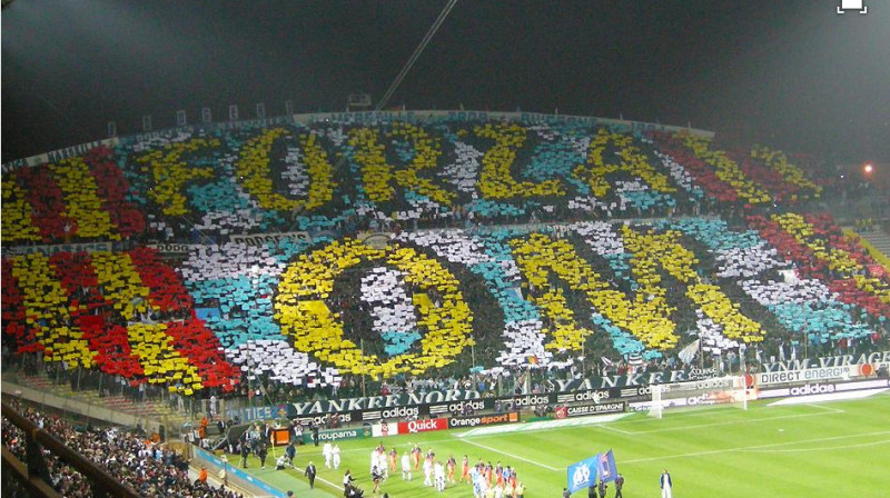 "Velodrome" tribīne pirms spēles pret Lionas "Olympique"
Foto: www.om.net