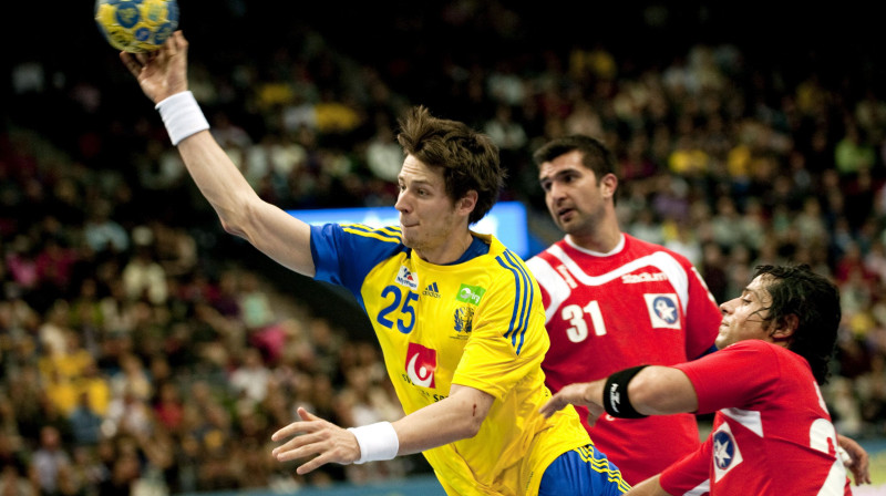 Zviedrijas izlases handbolists Kims Ekdahls
Foto: Scanpix Sweden