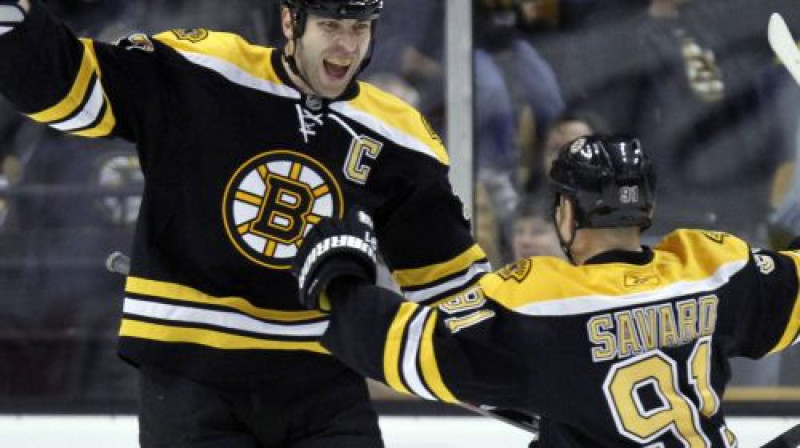 Zdeno Hāra atzīmējās ar ''hat trick''
Foto: AP/Scanpix