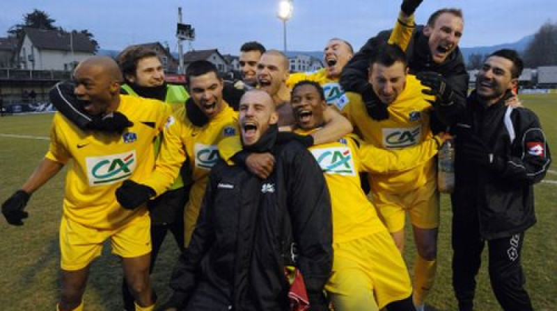 Piektās līgas klubs "Chambery", uzvarot "Monaco" un "Brest", aizkļuvis jau līdz astotdaļfinālam
Foto: AFP/Scanpix