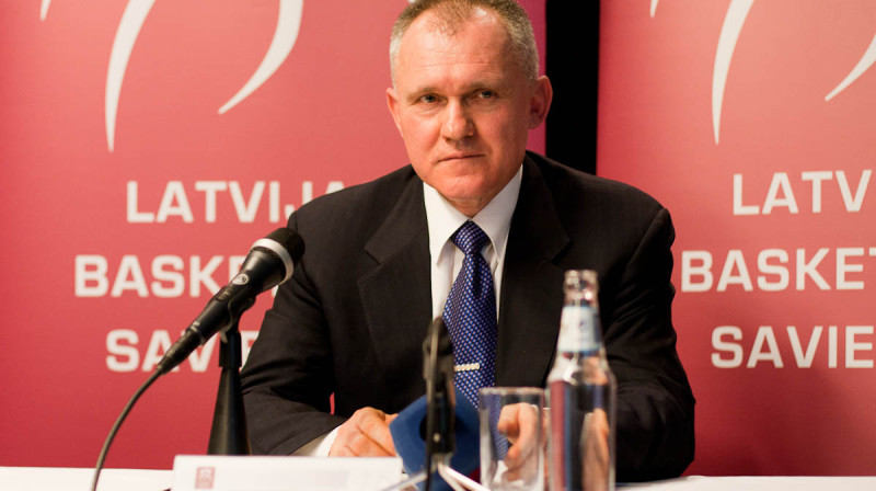 Latvijas Basketbola savienības prezidents Valdis Voins var priecāties - ir sudrabs Eiropā..
Foto: Ēriks Biters