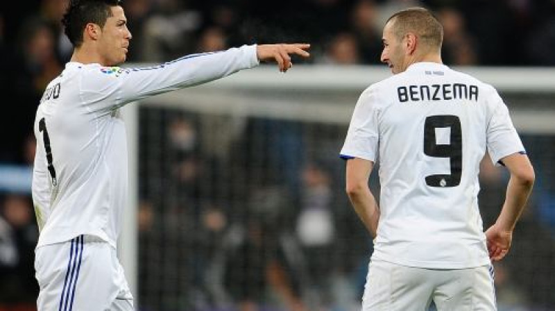 Krištianu Ronaldu un Karims Benzemā Madridē divatā guva kopumā piecus vārtus
Foto: AFP/ Scanpix