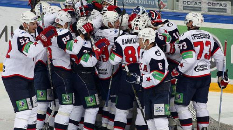 Sanktpēterburgas ''SKA'' hokejisti
Foto: Aleksandrs Safonovs, championat.ru