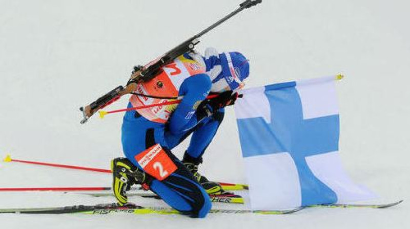 Kaisa Makarainena un viņas prieka asaras
Foto: AFP/Scanpix