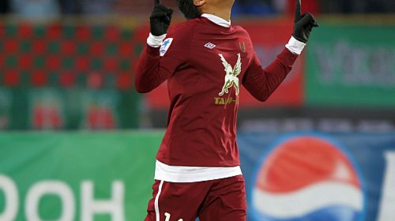 Kristians Noboa (Rubin) iesita vārtus Rūda Gulita vadītajam "Terek"
Foto: ITAR-TASS/Scanpix