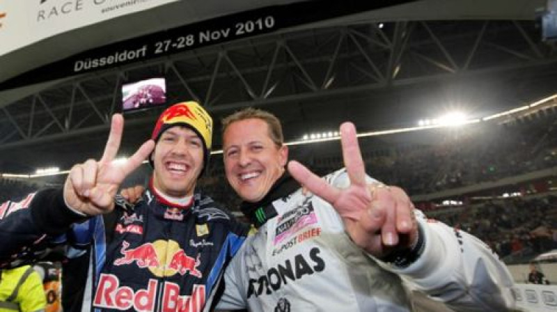 Sebastians Fetels un Mihaels Šūmahers
Foto: www.raceofchampions.com